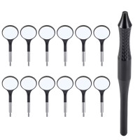 Dental mirror #5, 24mm with anti-fog surface 12 pcs, Black